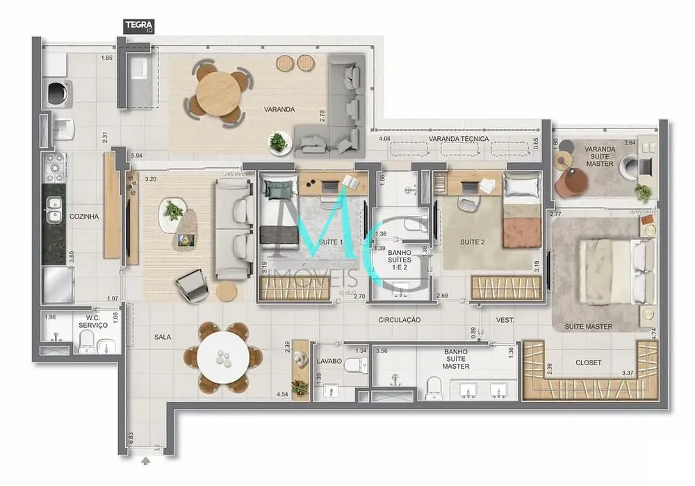 Apartamento, 3 quartos, 186 m² - Foto 105