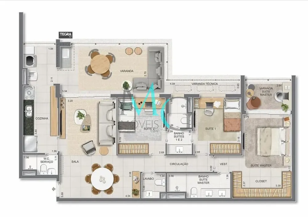 Apartamento, 3 quartos, 186 m² - Foto 103