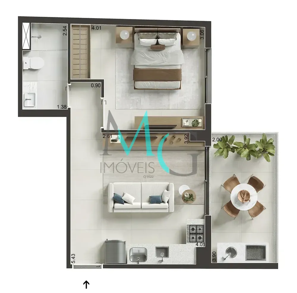 Apartamento, 1 quarto, 30 m² - Foto 2