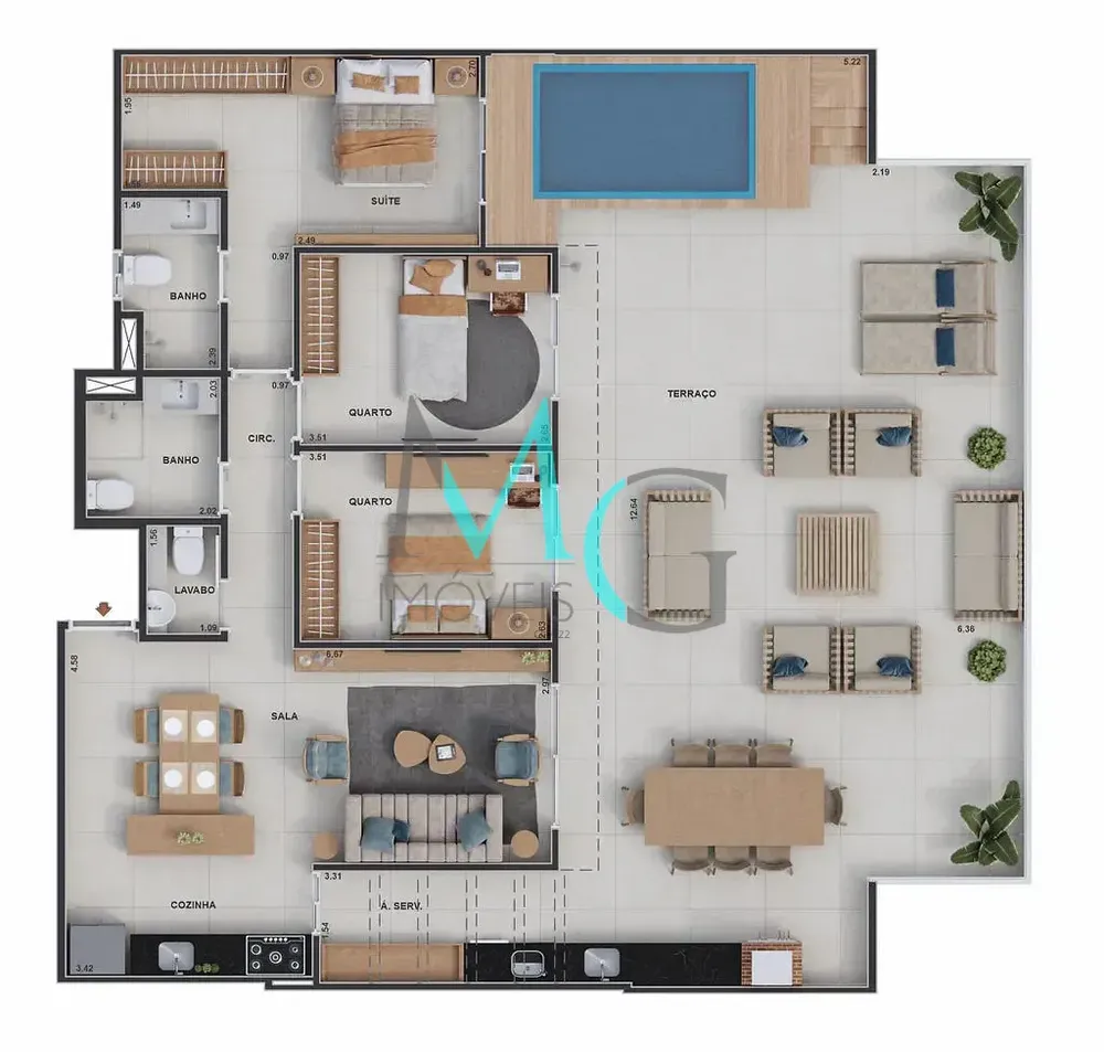 Cobertura, 3 quartos, 147 m² - Foto 20