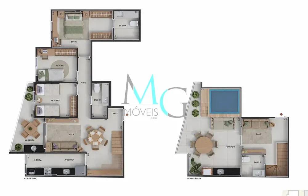 Cobertura, 3 quartos, 147 m² - Foto 19