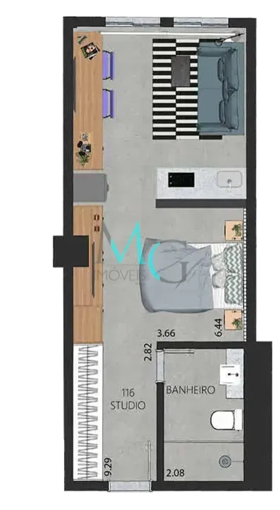 Apartamento, 1 quarto, 44 m² - Foto 44