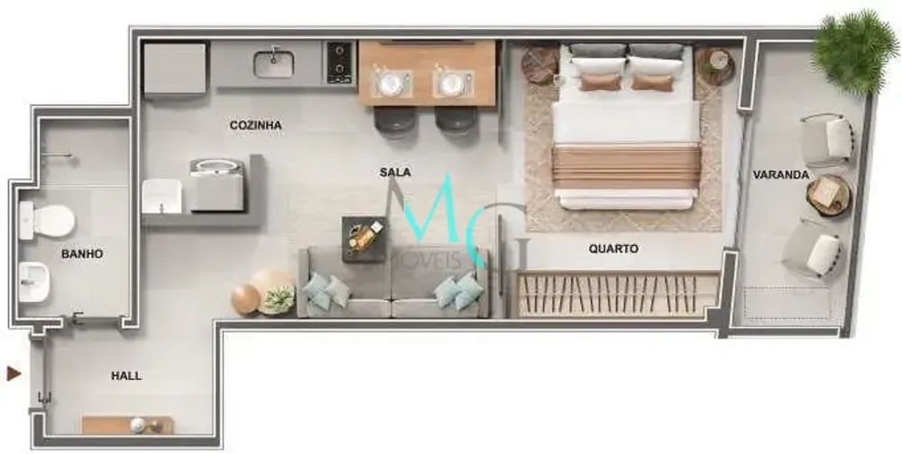 Apartamento, 1 quarto, 35 m² - Foto 14