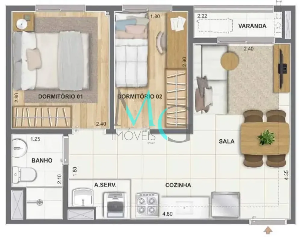 Apartamento, 1 quarto, 32 m² - Foto 24