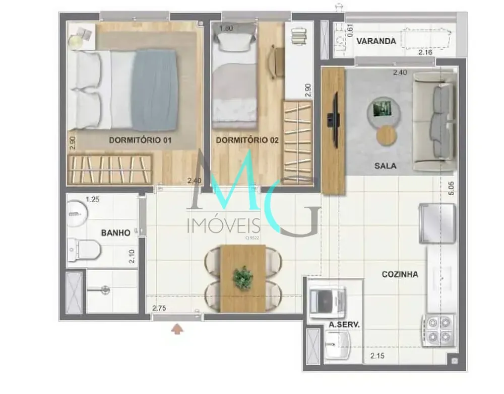 Apartamento, 1 quarto, 32 m² - Foto 27