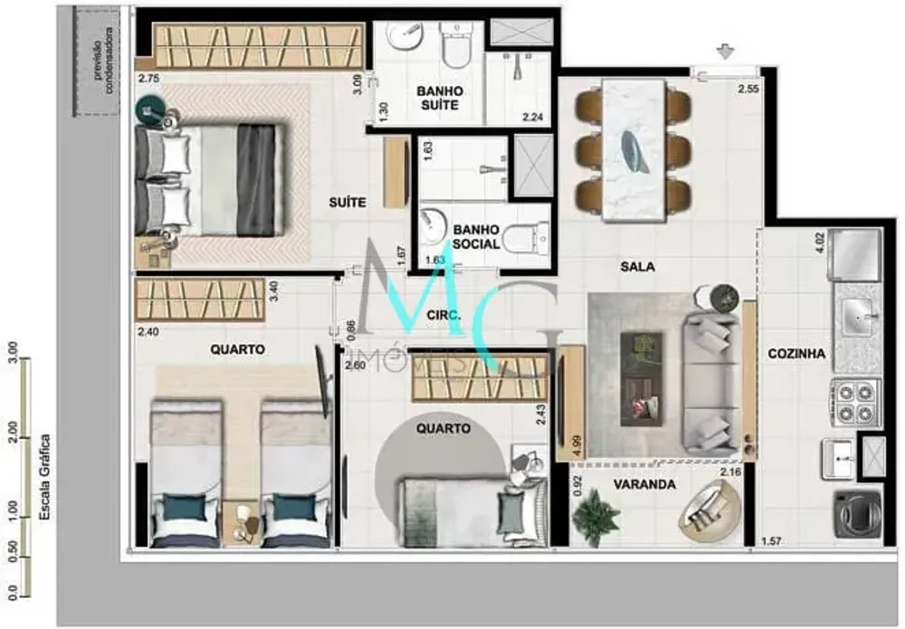 Apartamento, 3 quartos, 66 m² - Foto 32
