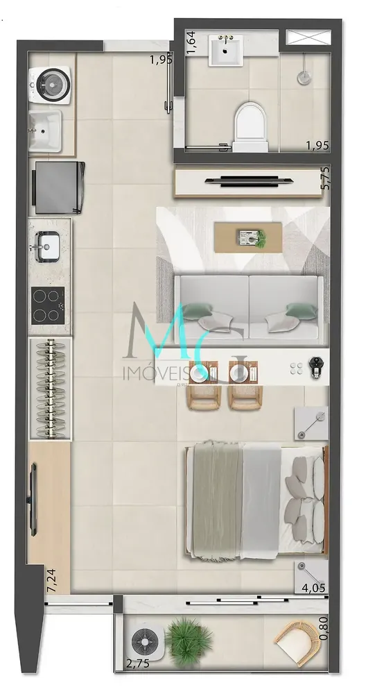 Apartamento, 1 quarto, 40 m² - Foto 9
