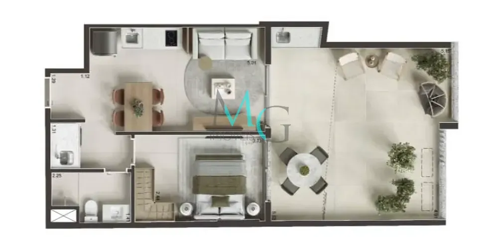 Cobertura, 1 quarto, 44 m² - Foto 4