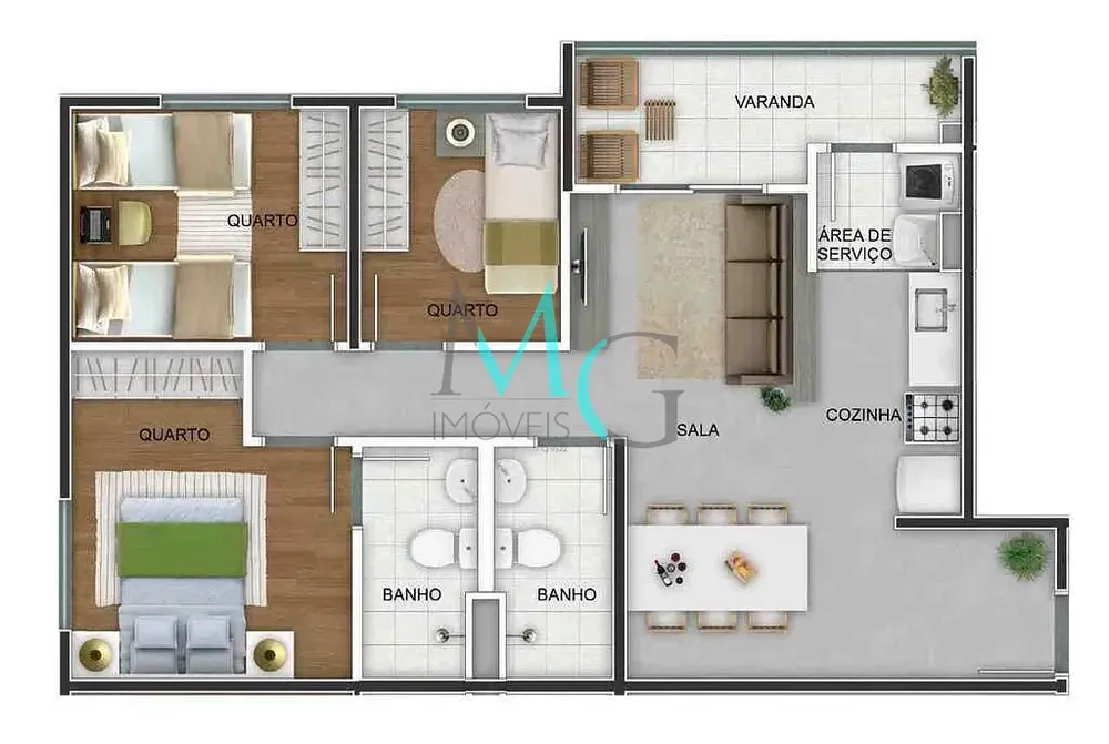 Apartamento, 3 quartos, 63 m² - Foto 51