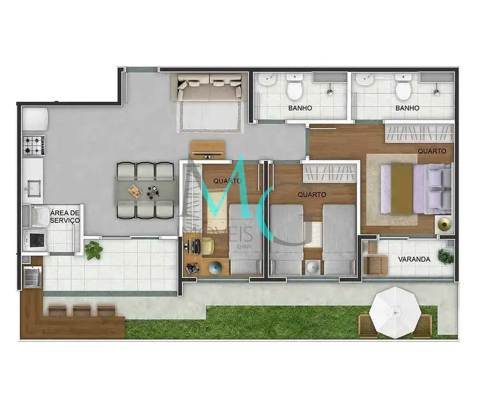 Apartamento, 3 quartos, 63 m² - Foto 54