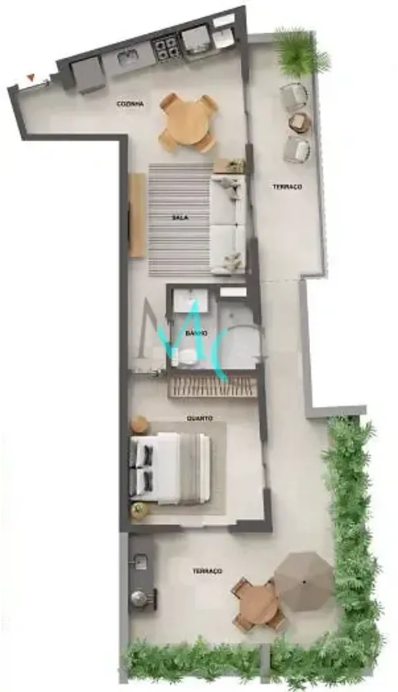 Apartamento, 1 quarto, 51 m² - Foto 42