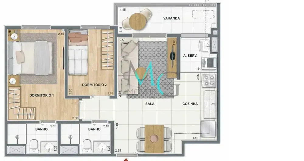 Apartamento, 2 quartos, 39 m² - Foto 34