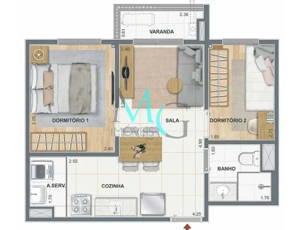 Apartamento, 2 quartos, 39 m² - Foto 31