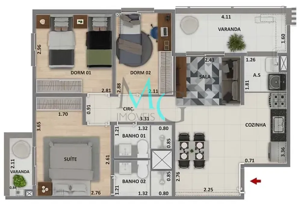 Apartamento, 3 quartos, 64 m² - Foto 13