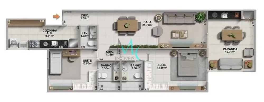 Cobertura, 3 quartos, 178 m² - Foto 7