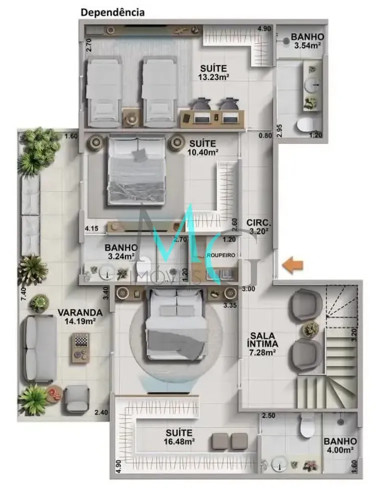 Cobertura, 3 quartos, 178 m² - Foto 9