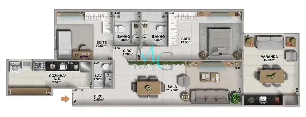 Cobertura, 3 quartos, 178 m² - Foto 6