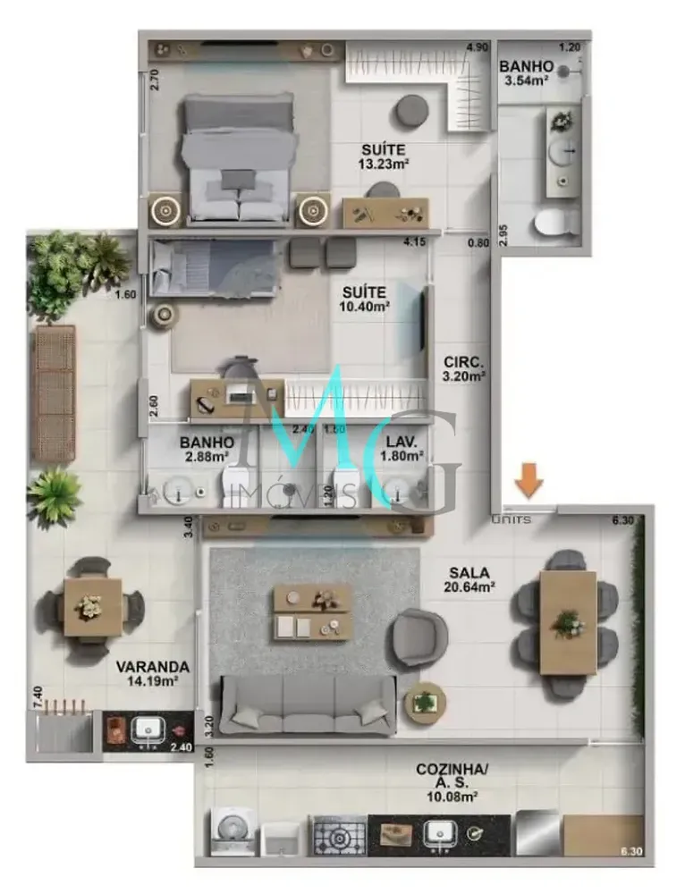Cobertura, 3 quartos, 178 m² - Foto 5