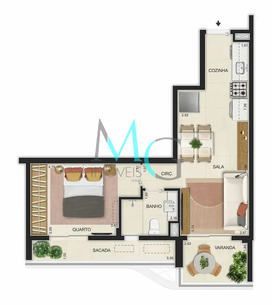 Apartamento, 1 quarto, 40 m² - Foto 31