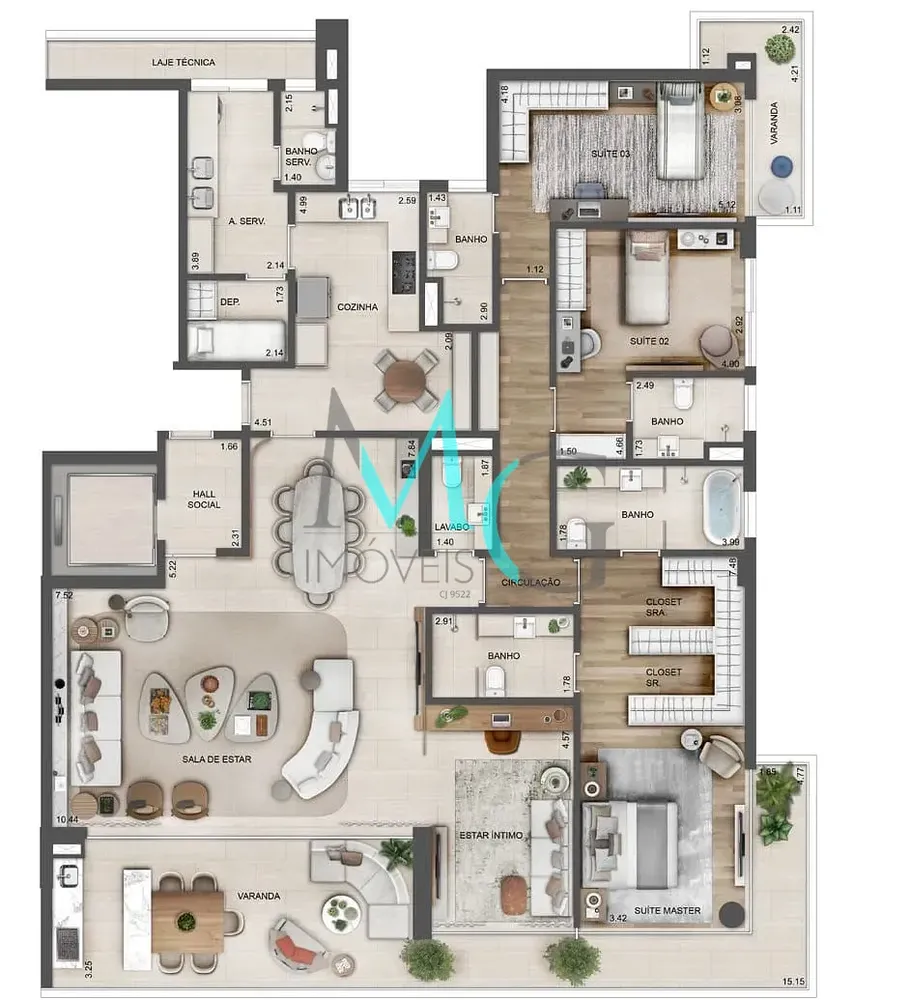 Apartamento, 4 quartos, 194 m² - Foto 61