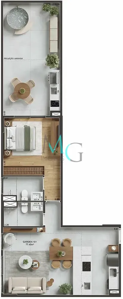 Apartamento, 1 quarto, 77 m² - Foto 22