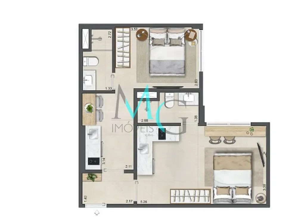 Apartamento, 2 quartos, 61 m² - Foto 16