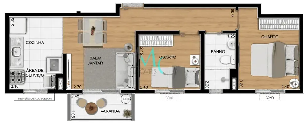 Apartamento, 2 quartos, 46 m² - Foto 15