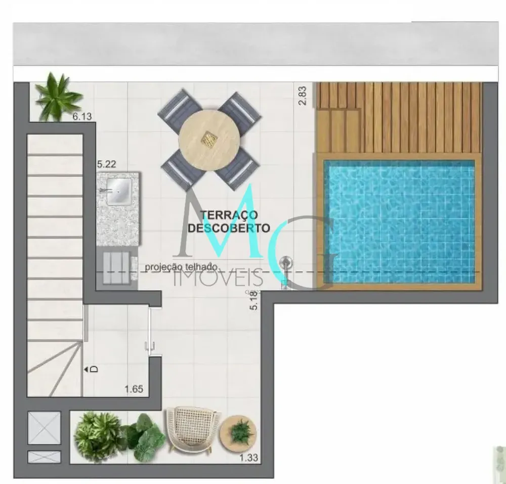 Cobertura, 1 quarto, 60 m² - Foto 37