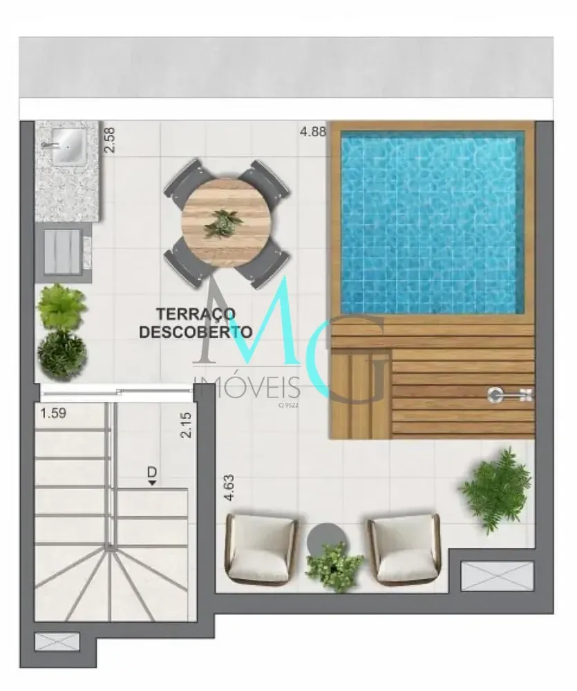 Cobertura, 1 quarto, 60 m² - Foto 31