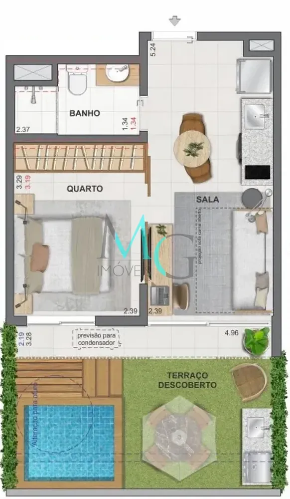 Cobertura, 1 quarto, 60 m² - Foto 25