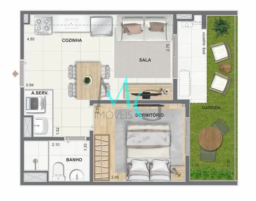 Apartamento, 1 quarto, 32 m² - Foto 28