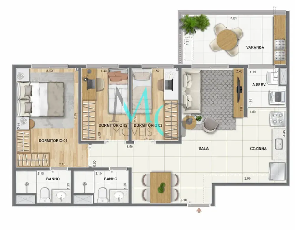 Apartamento, 3 quartos, 79 m² - Foto 20