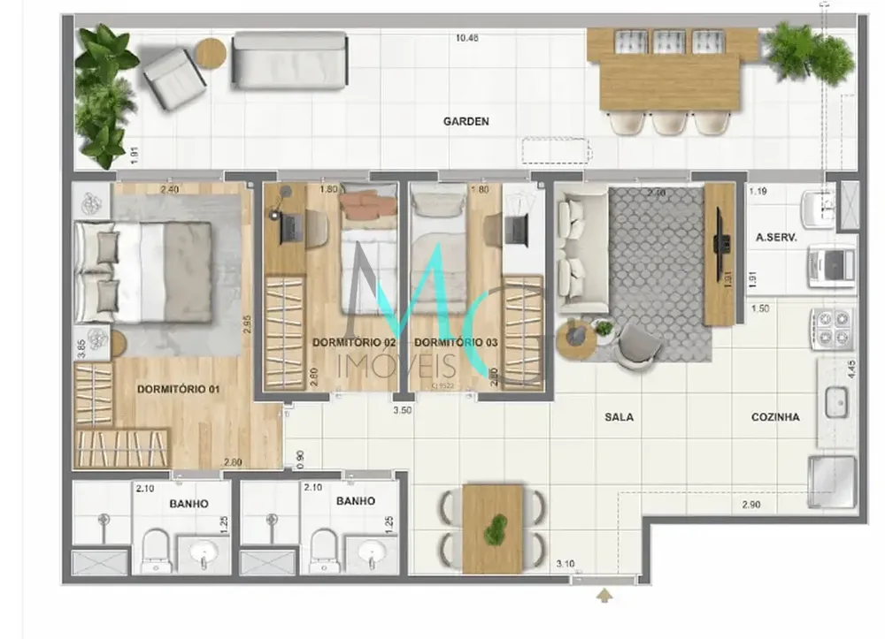 Apartamento, 3 quartos, 79 m² - Foto 22