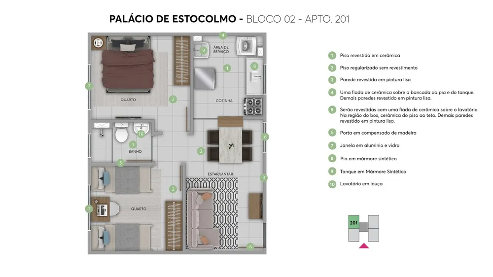Apartamento, 2 quartos, 44 m² - Foto 9