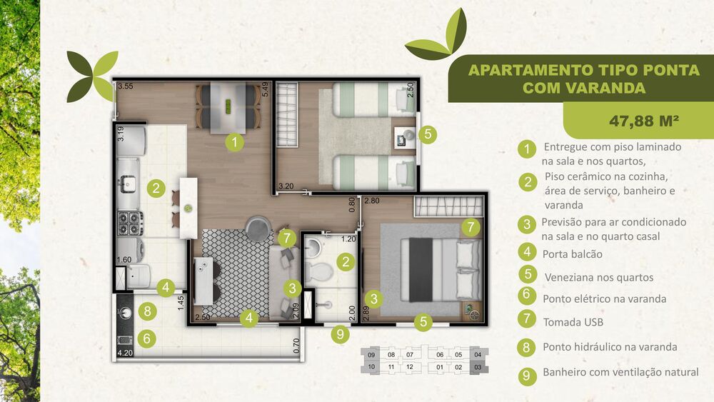 Apartamento à venda com 2 quartos, 47m² - Foto 6