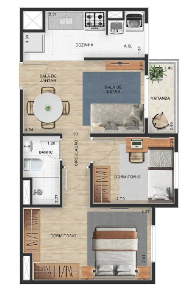 Casa, 2 quartos, 63 m² - Foto 3