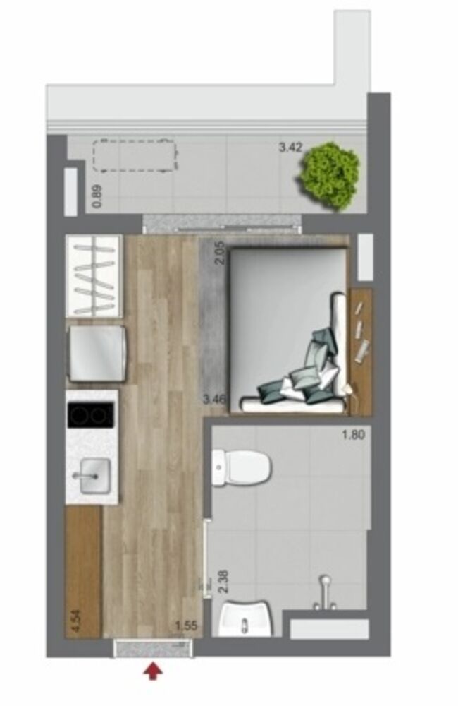 Apartamento, 1 quarto, 28 m² - Foto 6