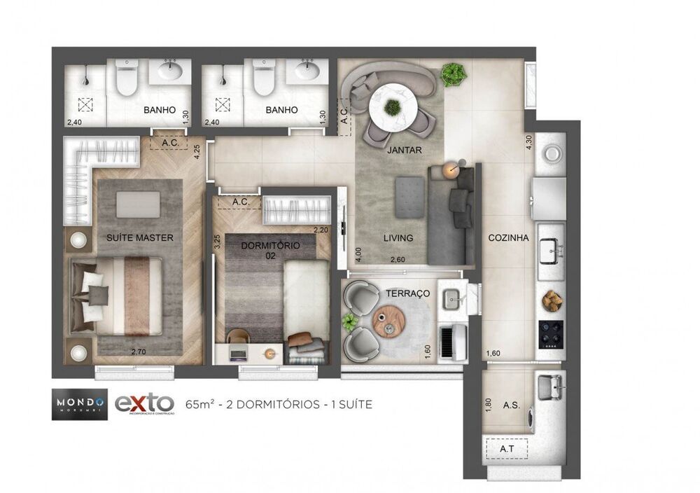 Casa, 2 quartos, 81 m² - Foto 2
