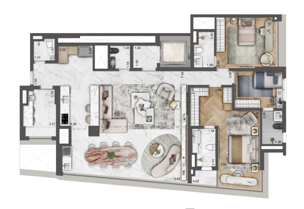 Apartamento, 4 quartos, 199 m² - Foto 4