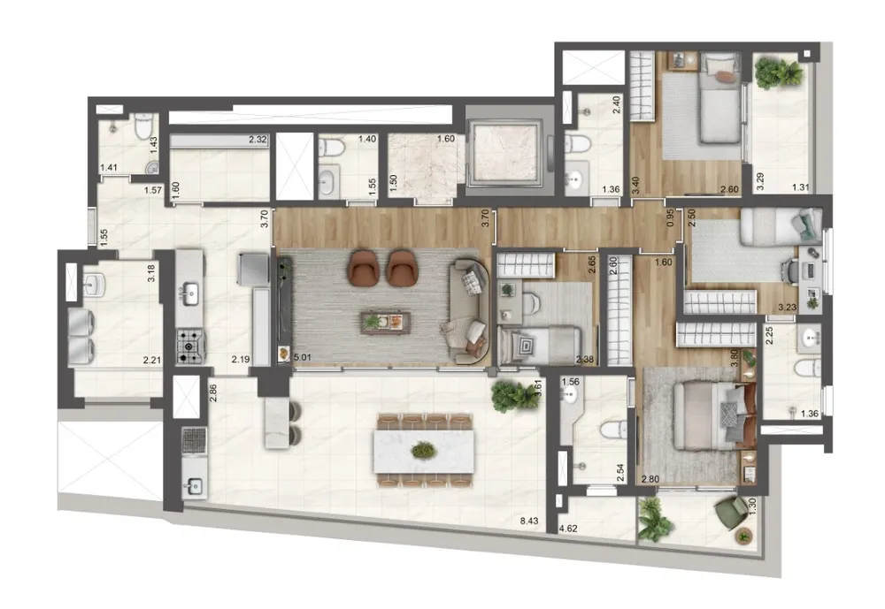 Apartamento, 4 quartos, 199 m² - Foto 3