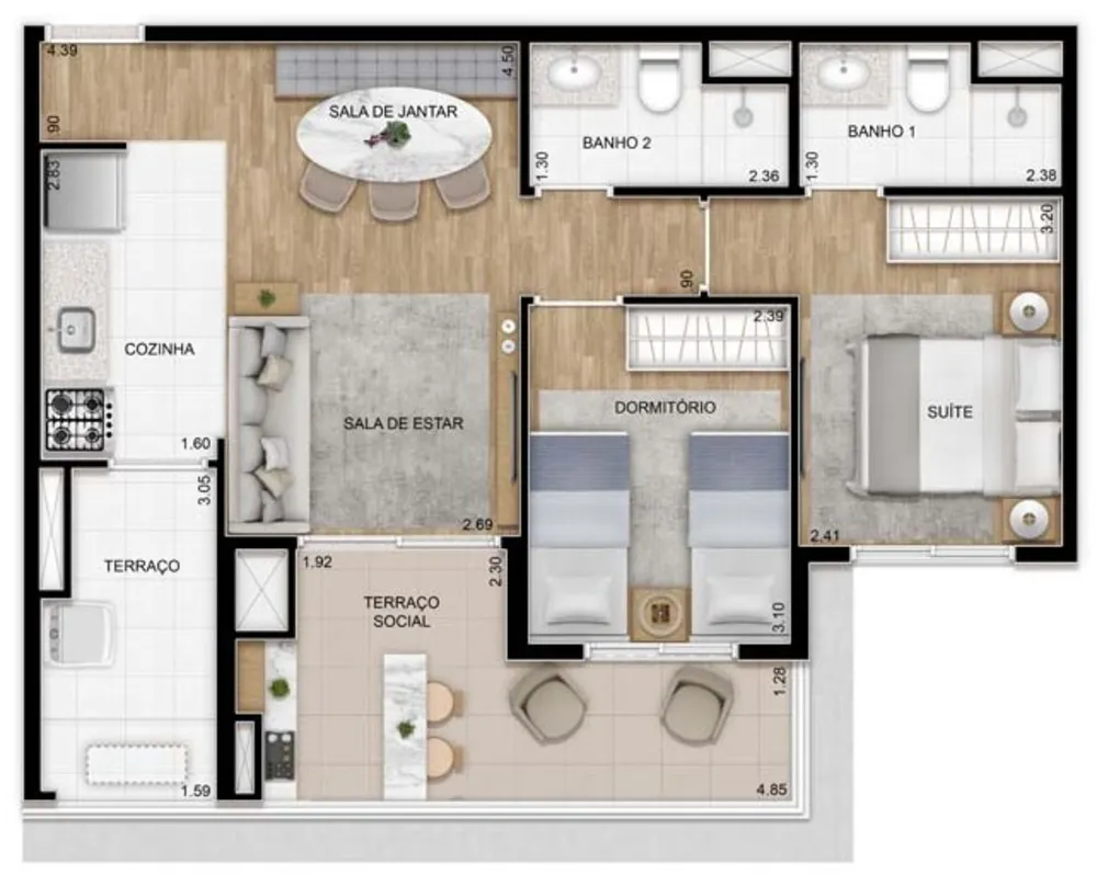 Apartamento, 3 quartos, 79 m² - Foto 4
