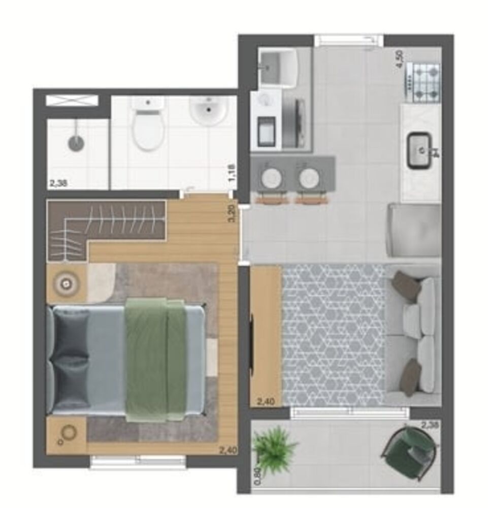 Apartamento, 1 quarto, 26 m² - Foto 6