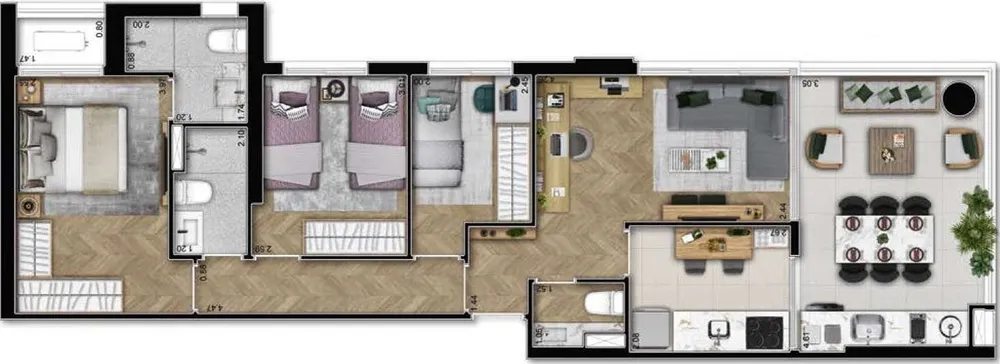 Apartamento, 3 quartos, 78 m² - Foto 3