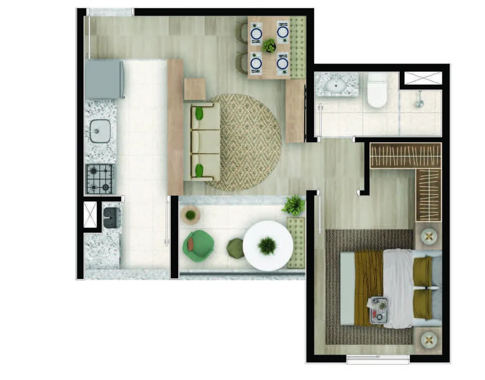 Apartamento, 2 quartos, 48 m² - Foto 2