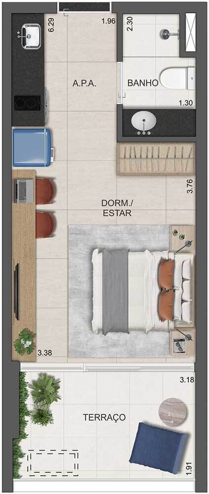 Apartamento, 1 quarto, 35 m² - Foto 6
