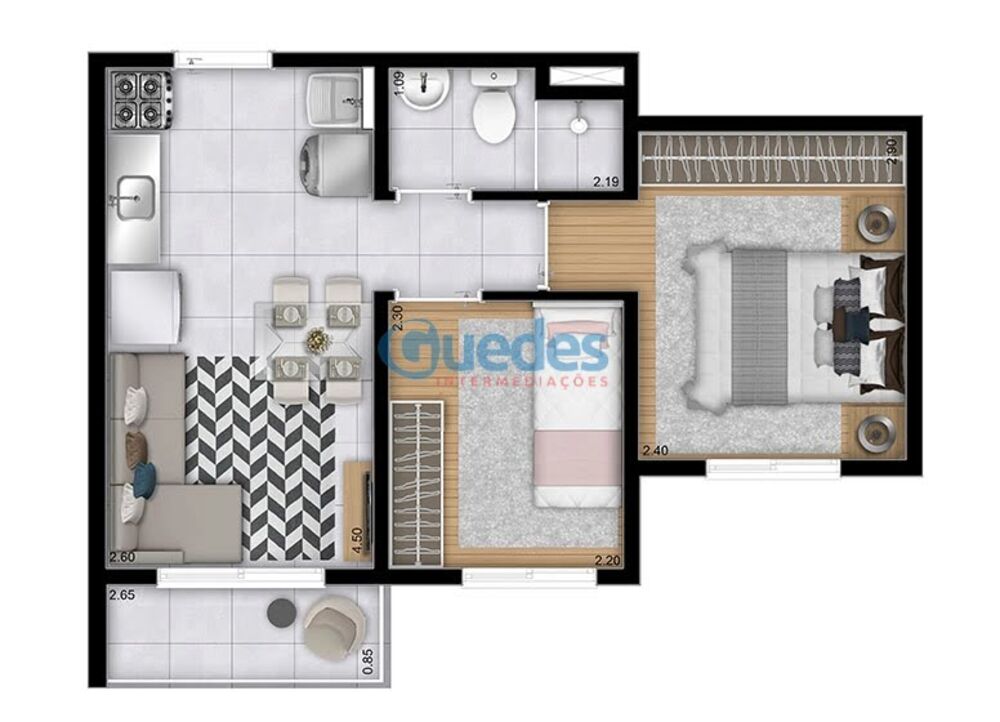 Apartamento, 1 quarto, 26 m² - Foto 9