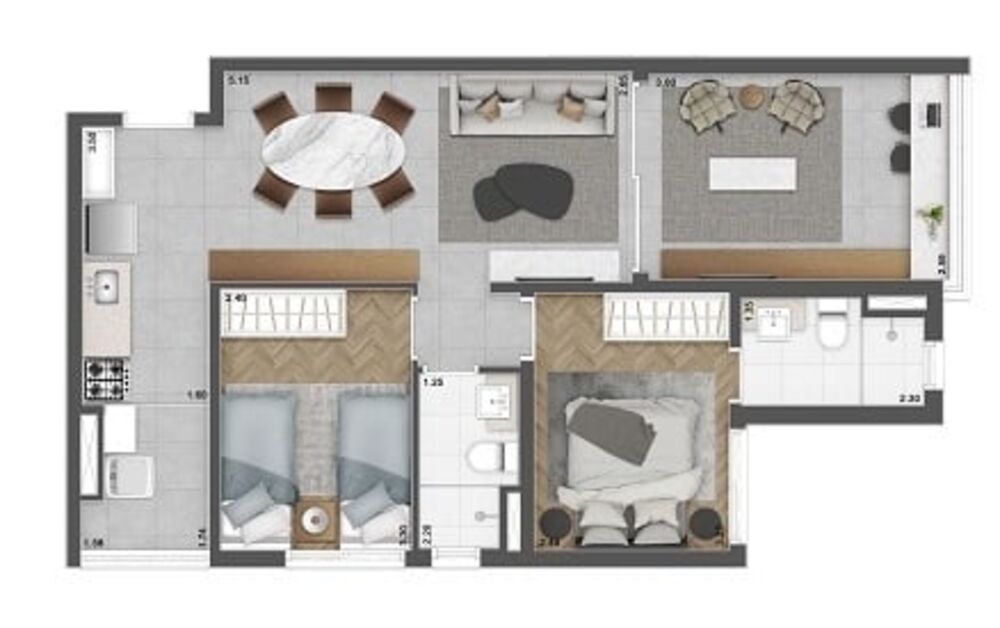Apartamento, 2 quartos, 66 m² - Foto 4