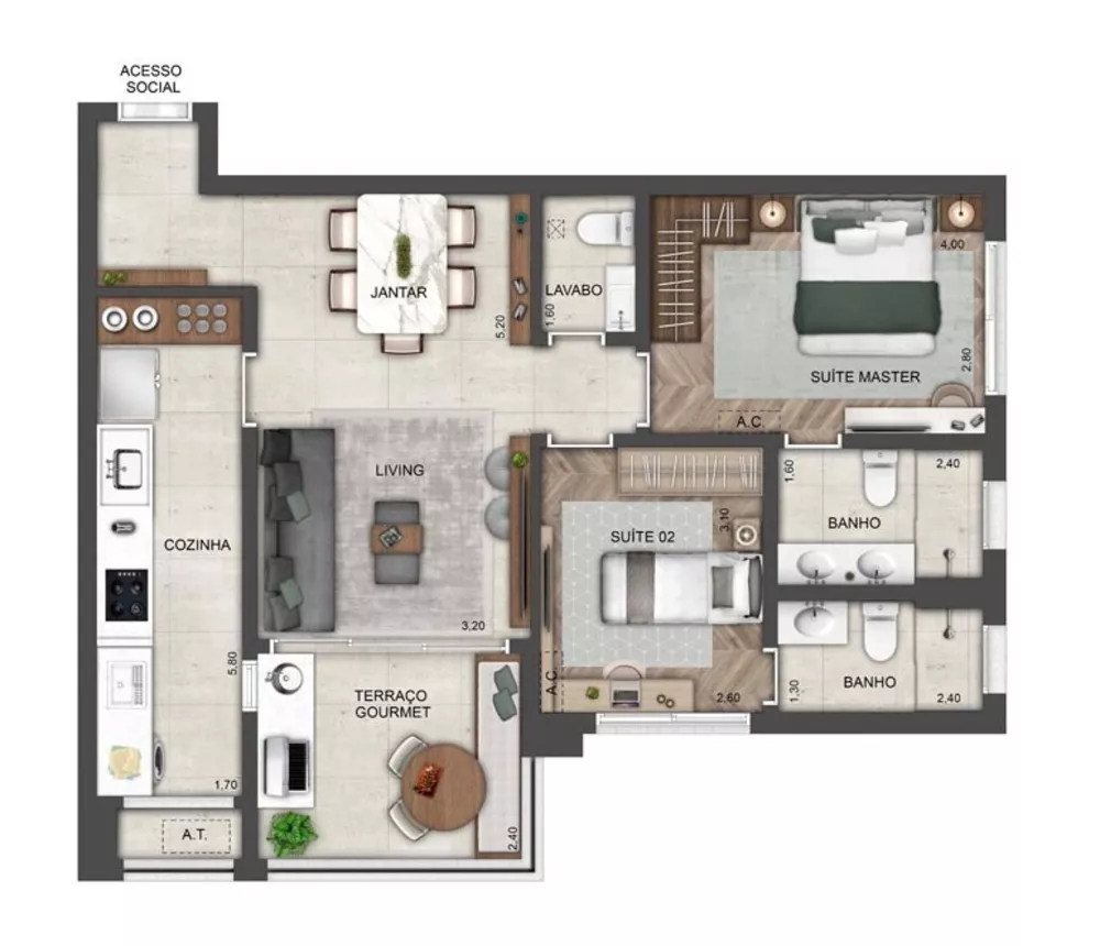 Apartamento, 2 quartos, 93 m² - Foto 6