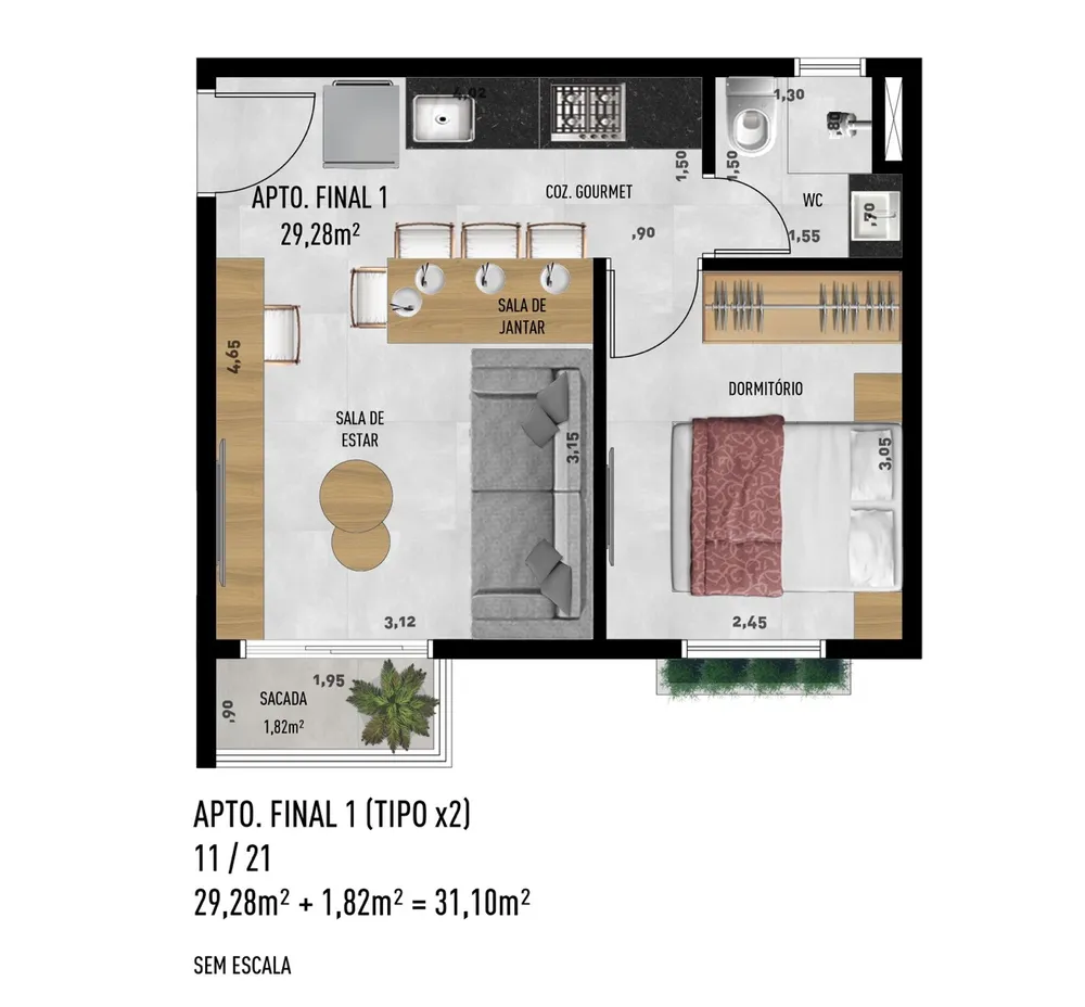 Apartamento, 1 quarto, 25 m² - Foto 19