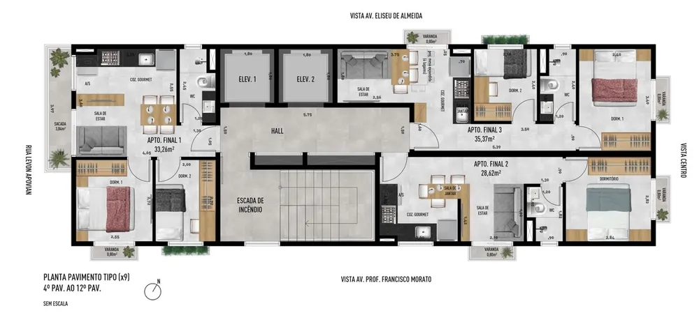 Apartamento, 1 quarto, 25 m² - Foto 3